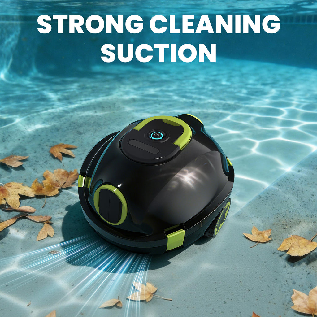 Robotic Pool Cleaner, Cordless Pool Vacuum for Above Ground & Inground Flat Pools with Dual Motors, 120 Min Runtime, Auto-Parking, Powerful Pool Vacuum Robot for Up to 1100 Sq.Ft