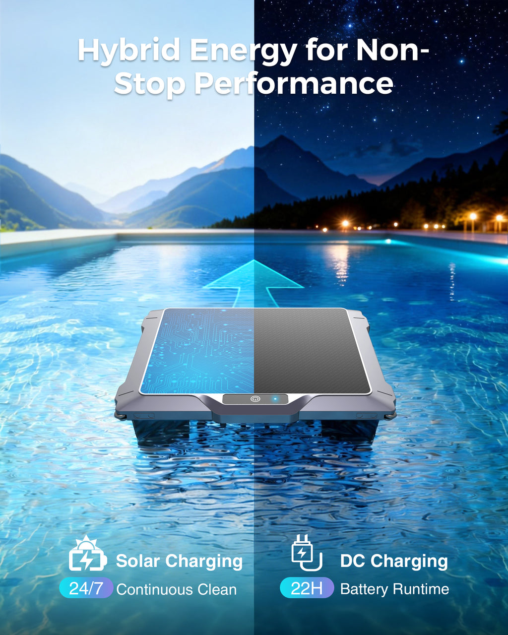 T2B Solar Pool Skimmer Robot via App & Remote Control, 2026 Upgraded Automatic Robotic Pool Surface Cleaner with 24/7 Cleaning, Dual Charging, Auto-Dock & Smart Nav, Inground & Above-Ground Pools