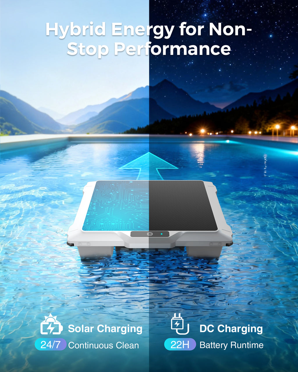 T2B Solar Pool Skimmer Robot via App & Remote Control, 2026 Upgraded Automatic Robotic Pool Surface Cleaner with 24/7 Cleaning, Dual Charging, Auto-Dock & Smart Nav, Inground & Above-Ground Pools