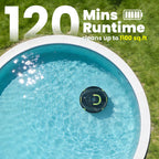 Robotic Pool Cleaner, Cordless Pool Vacuum for Above Ground & Inground Flat Pools with Dual Motors, 120 Min Runtime, Auto-Parking, Powerful Pool Vacuum Robot for Up to 1100 Sq.Ft