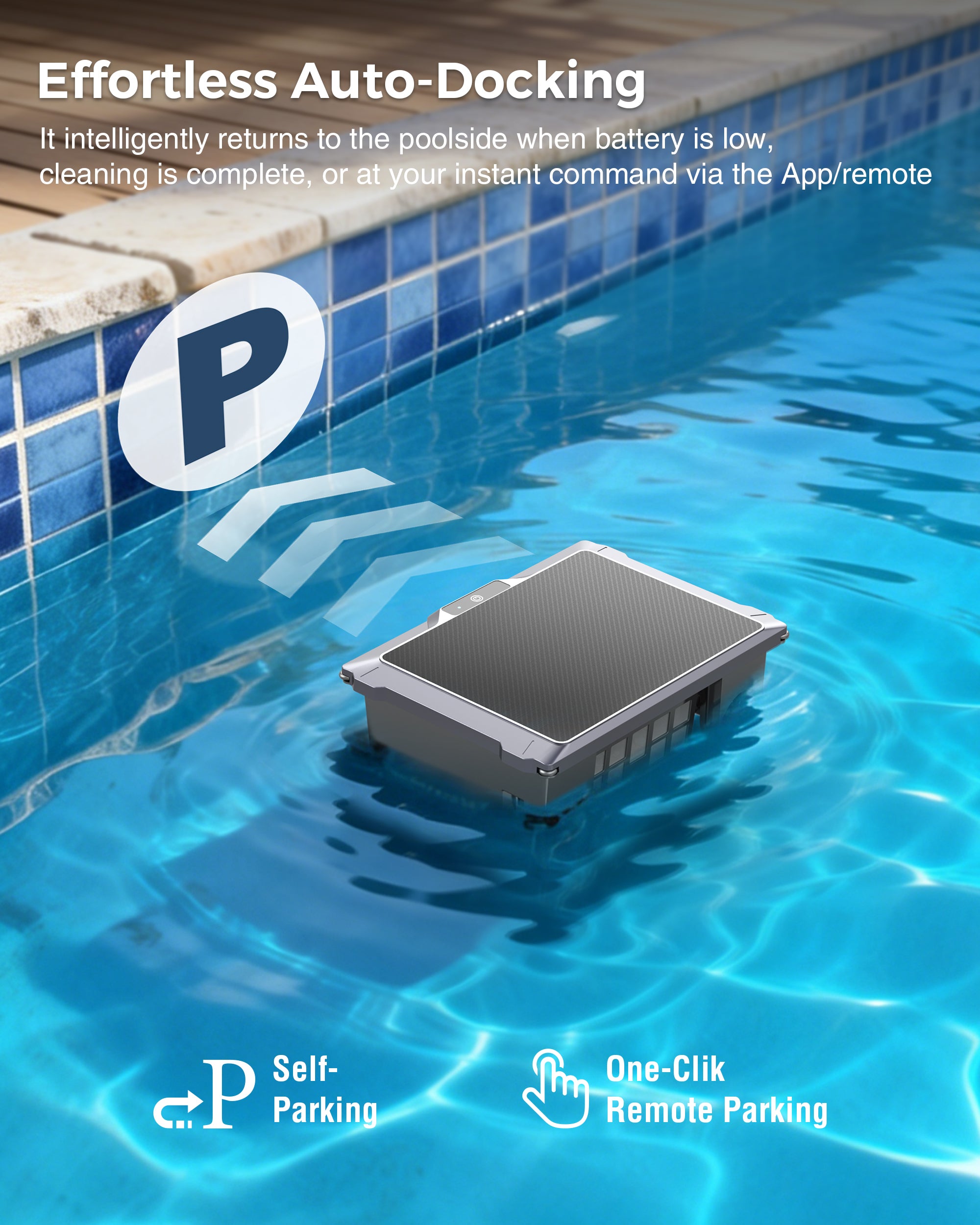 T2B Solar Pool Skimmer Robot via App & Remote Control, 2026 Upgraded Automatic Robotic Pool Surface Cleaner with 24/7 Cleaning, Dual Charging, Auto-Dock & Smart Nav, Inground & Above-Ground Pools