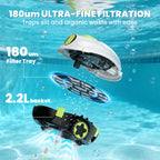 Y20 Robotic Pool Cleaner, Cordless Pool Vacuum for Above Ground & Inground Flat Pools with Dual Motors, 150 Min Runtime, Auto-Parking, Powerful Pool Vacuum Robot for Up to 1300 Sq.Ft