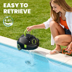Robotic Pool Cleaner, Cordless Pool Vacuum for Above Ground & Inground Flat Pools with Dual Motors, 120 Min Runtime, Auto-Parking, Powerful Pool Vacuum Robot for Up to 1100 Sq.Ft