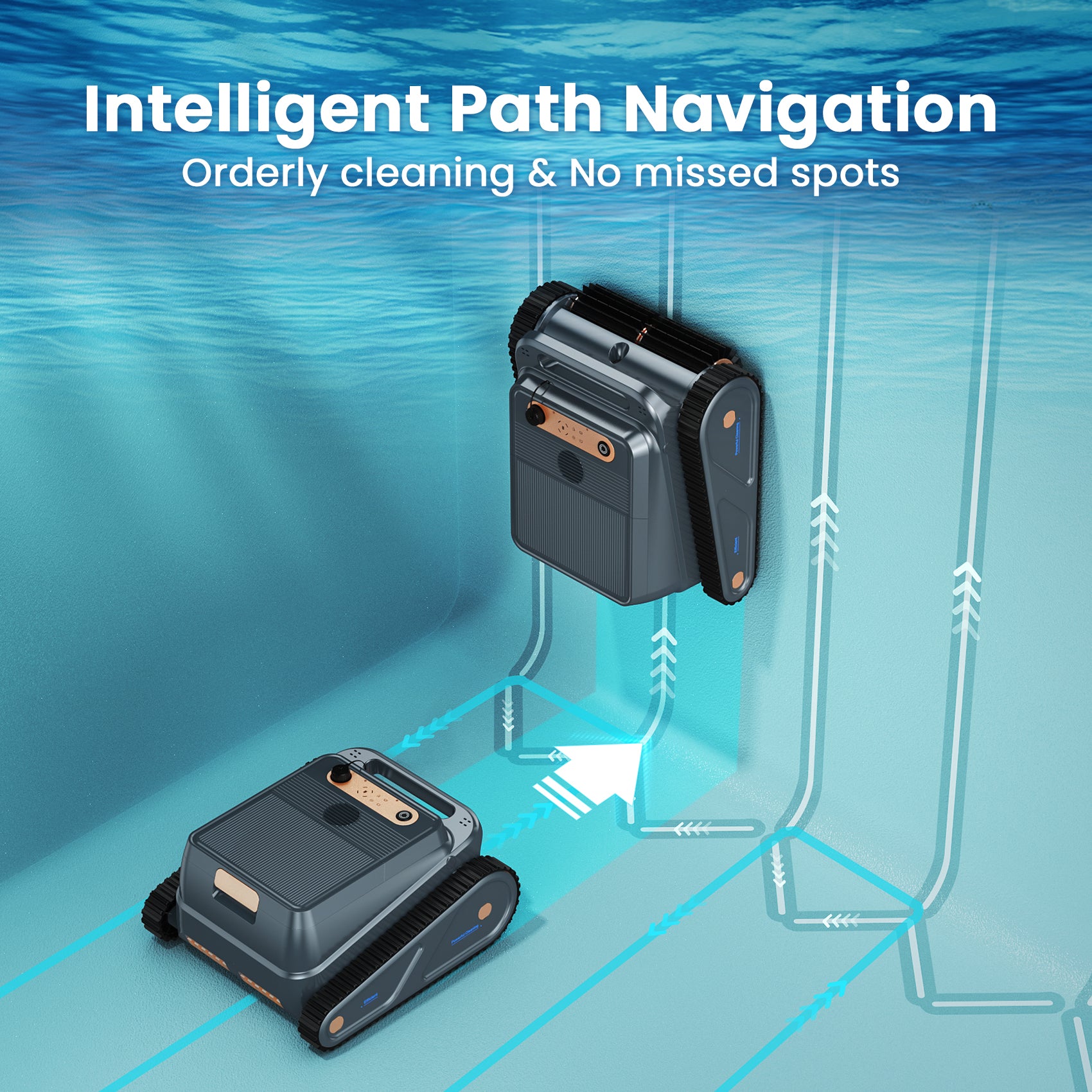 U8 Cordless Robotic Pool Cleaner, 2026 Upgraded Pool Vacuum, Wall-Climbing & Waterline Cleaning, 150min Runtime, Intelligent Route Planning, for Inground Pools up to 2,000 Sq.ft